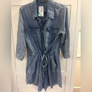 Velvet Heart Denim Tencel Shorts Romper